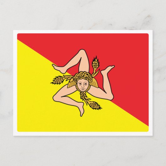 Italien - Sizilien - Flagge Sizilien - Postkarte (Vorderseite)