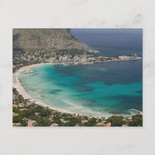 Italien, Sizilien, Mondello, Blick auf den Strand Postkarte