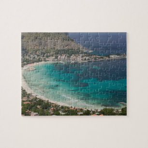 Italien, Sizilien, Mondello, Sicht auf den Strand  Puzzle