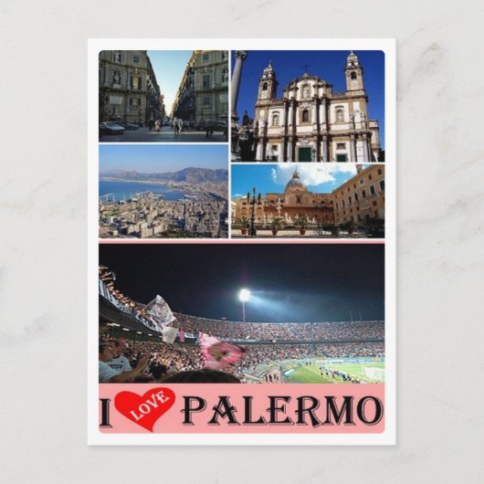 Italien - Sizilien - Palermo - I Liebe - Postkarte (Vorderseite)