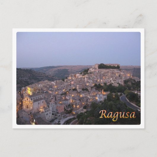 Italien - Sizilien - Ragusa - Nachtblick - Postkarte (Vorderseite)