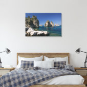 Italien, Sizilien, Scopello, Felsen von Tonnara Leinwanddruck (Insitu (Schlafzimmer))