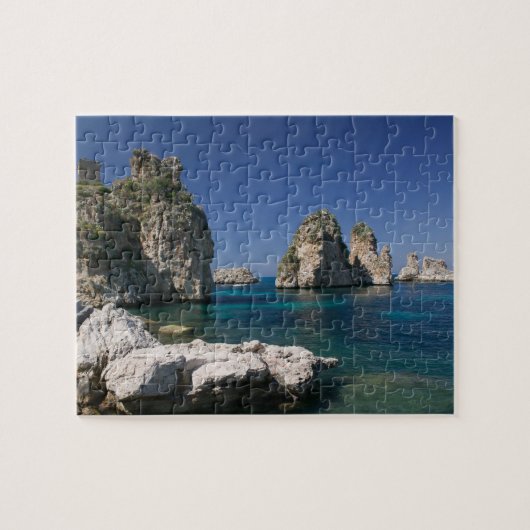 Italien, Sizilien, Scopello, Felsen von Tonnara Puzzle (Horizontal)