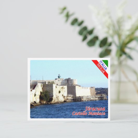 Italien - Sizilien - Syrakus - Schloss Maniace - Postkarte (Stehend Vorderseite)