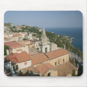 ITALIEN, Sizilien, TAORMINA: Blick auf die Piazza Mousepad