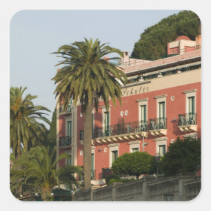 ITALIEN, Sizilien, TAORMINA: Hotel Schuler Quadratischer Aufkleber