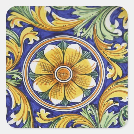 Italien, Sizilien, Taormina. Traditionell 4 Quadratischer Aufkleber (Vorderseite)