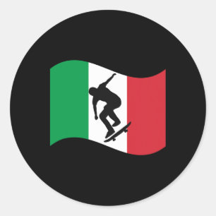 Italien Skateboarding Grafik Landesflagge Stolz Sk Runder Aufkleber