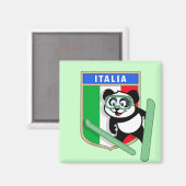 Italien Ski-Sprung Panda Magnet (Vorderseite/Rückseite)