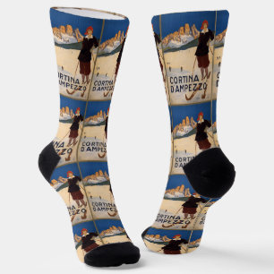 Italien Skifahren Vintage Reise Socken