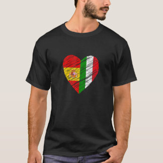 Italien Spanien Herzstück Spanische Flagge Italien T-Shirt