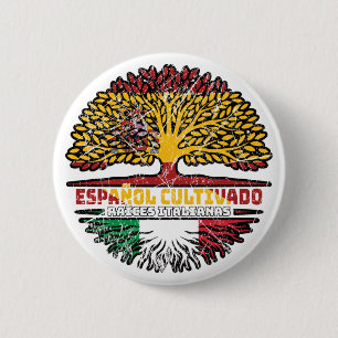 Italien - Spanien - Roots-Flagge Button