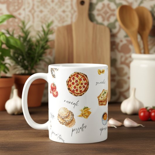 Italien Spaß Essen Koch Bunt Kaffeetasse