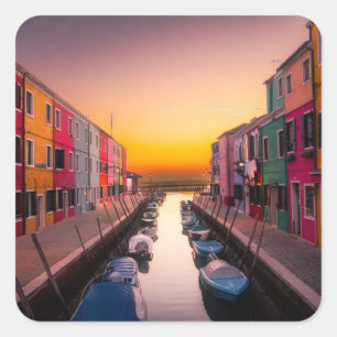 Italien Stadtlandschaft Quadratischer Aufkleber