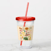 Italien Symbole für Reisende Acryltrinkbecher (Rückseite)