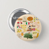 Italien Symbole für Reisende Button (Vorne & Hinten)