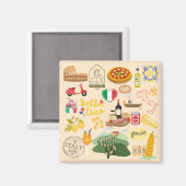 Italien Symbole für Reisende Magnet (Vorderseite/Rückseite)