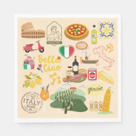 Italien Symbole für Reisende Serviette