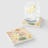 Italien Symbole für Reisende Steinuntersetzer (Seitenansicht)