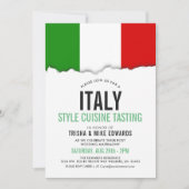 Italien Themenküche | Party Flag Weißer Einladung (Vorderseite)