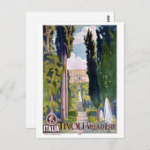 Italien Tivoli Vintage Reiseplaner Zurück Postkarte (Vorne/Hinten)