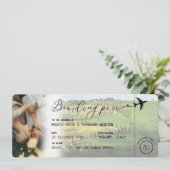 ITALIEN Toskana Boarding Pass QR Foto Hochzeit Einladung (Stehend Vorderseite)