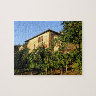 Italien, Toskana, Greve. Weinlandschaft im Spätsom Puzzle
