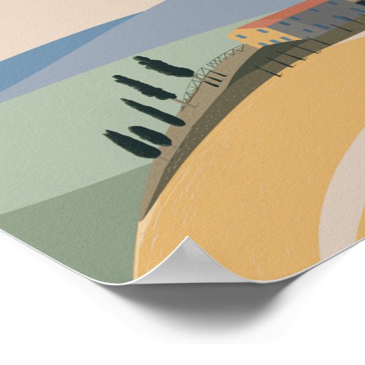 Italien Toskana Reiseplakat Poster (Ecke)