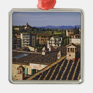 Italien, Toskana, Siena. Aussicht auf die Stadt Silbernes Ornament