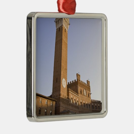 Italien, Toskana, Siena. Torre del Mangia Silbernes Ornament (Rechts)