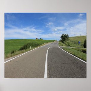 Italien, Toskana, Val d'Orcia, Straße Poster