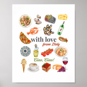 Italien Touristen Urlaub Italienisches Essen Meere Poster