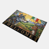Italien Türmatte, Flagge, Wolf und Hirsche Moderne Fußmatte (Schrägansicht)