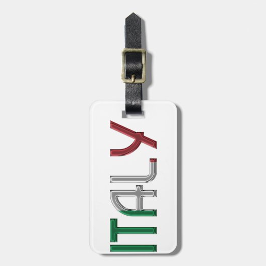 Italien - Typografie der italienischen Flaggenfarb Gepäckanhänger (Vorderseite vertikal)