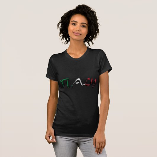 Italien Typografie Land Flaggenfarben T-Shirt (Vorne ganz)