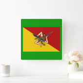 Italien - Uhr der Sizilianischen Flagge (Zuhause)