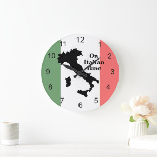Italien - Uhr für das Flag- und Kartendesign