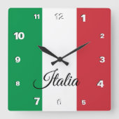 Italien Uhr, patriotische Zuhause, italienische Fl Quadratische Wanduhr (Vorderseite)