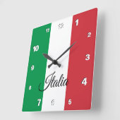 Italien Uhr, patriotische Zuhause, italienische Fl Quadratische Wanduhr (Winkel)