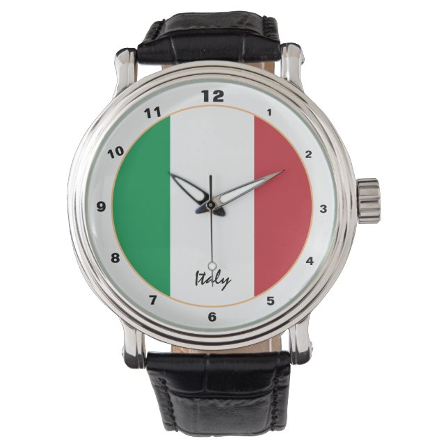 Italien Uhren, Italien, italienische Flaggenmode Armbanduhr (Vorderseite)