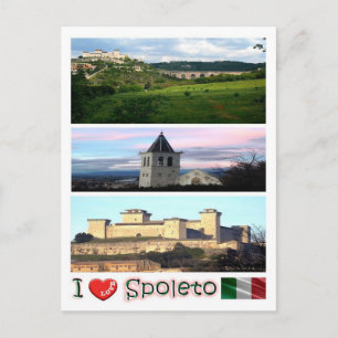 Italien - Umbrien - Spoleto - I Liebe - Postkarte