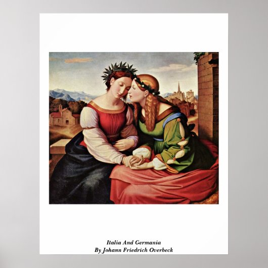 Italien und Germanien von Johann Friedrich Overbec Poster (Vorne)