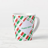 Italien und Italienische Fahne gepflasterte grüne Milchtasse (Rechte Ecke)