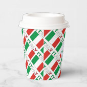 Italien und Italienische Fahne gepflasterte grüne Pappbecher (Rechts)