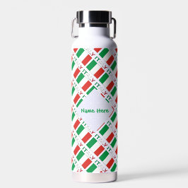 Italien und Italienische Fahne gepflasterte grüne Trinkflasche
