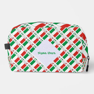 Italien und Italienische Flagge gepflastertes Grün Waschbeutel