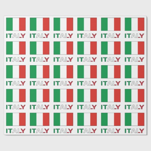 Italien und Italienische Flagge geteert Geschenkpapier (Flach)