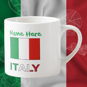 Italien und Italienische Flagge Grün Personalisier Espressotasse