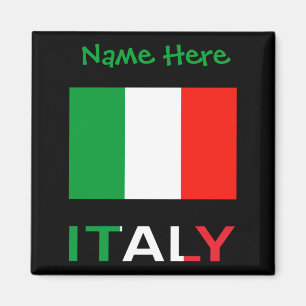 Italien und italienische Flagge Grün Personalisier Magnet