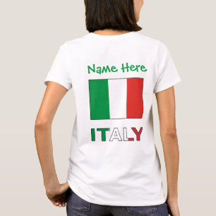Italien und Italienische Flagge Grün Personalisier T-Shirt